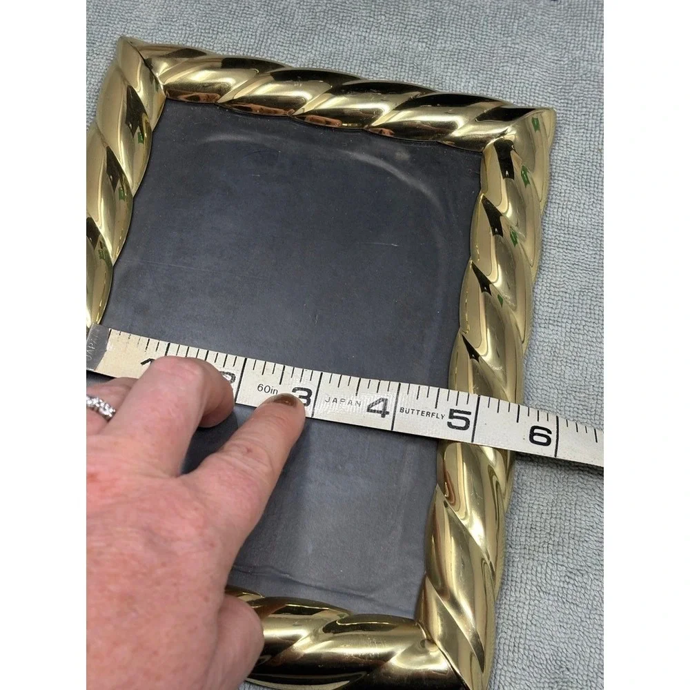 Vtg Gold Twisted Rope Metal Picture Frame 5x7 Hollywood Regency Decor Set of 2